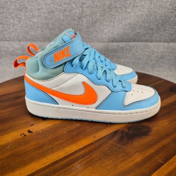Nike Other - Nike Court Borough Mid 2 Kids 5Y Glacier Blue Total Orange HF4791-407 High‎ Top
